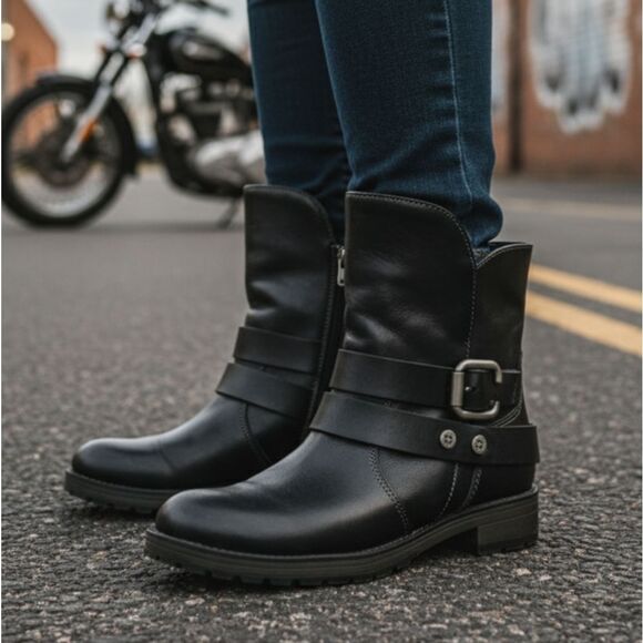 Naturalizer leather moto boots 5.5 - Picture 1 of 11